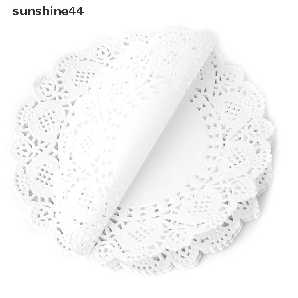 Sunshine 200Pcs Kertas Liner Baking Renda Bulat Non Oilproof Pure Pulp Penyerap Minyak ID