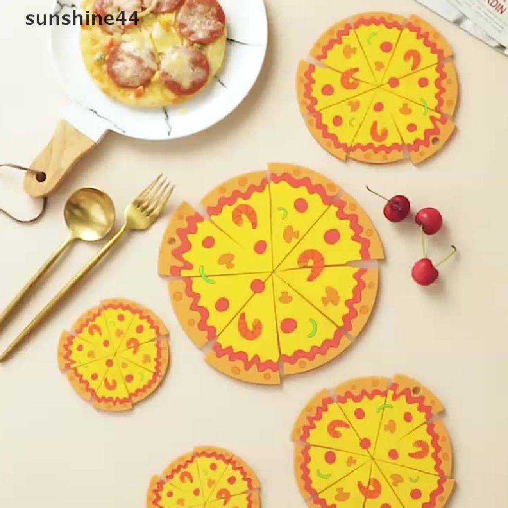 Sunshine Pizza Hot Pot Holder Anti-Slip Cup Coaster Mangkok Alas Peralatan Makan Tahan Panas Pad ID