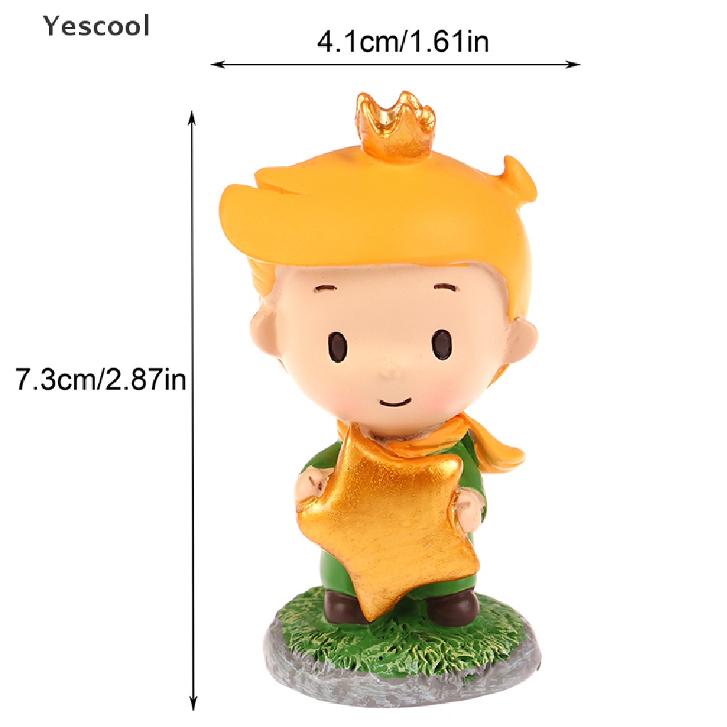 Yescool 1Pc Ornamen Dekorasi Rumah Desktop Pangeran Kecil Yang Lucu Kerajinan Resin Mobil Modern ID