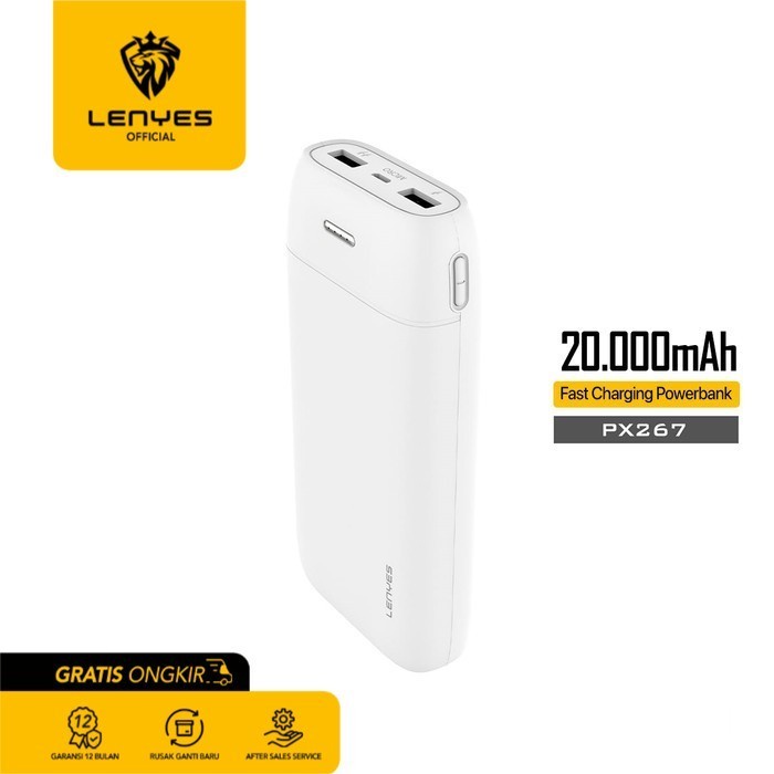 LENYES PX267 Powerbank 20000MAH Fast Charging Real Capacity Original - Black portable power bank emergency charger