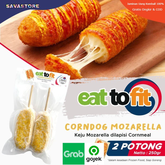 CORNDOG MOZARELLA CAMILAN KOREAN FOOD FROZEN FOOD EAT TO FIT