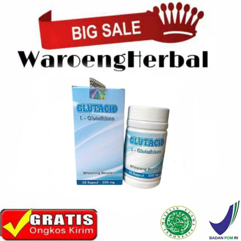 100% ORIGINAL GLUTACID L-Glutathione Whitening Booster 100% Original New Obat Glutacid Suplemen Pemu