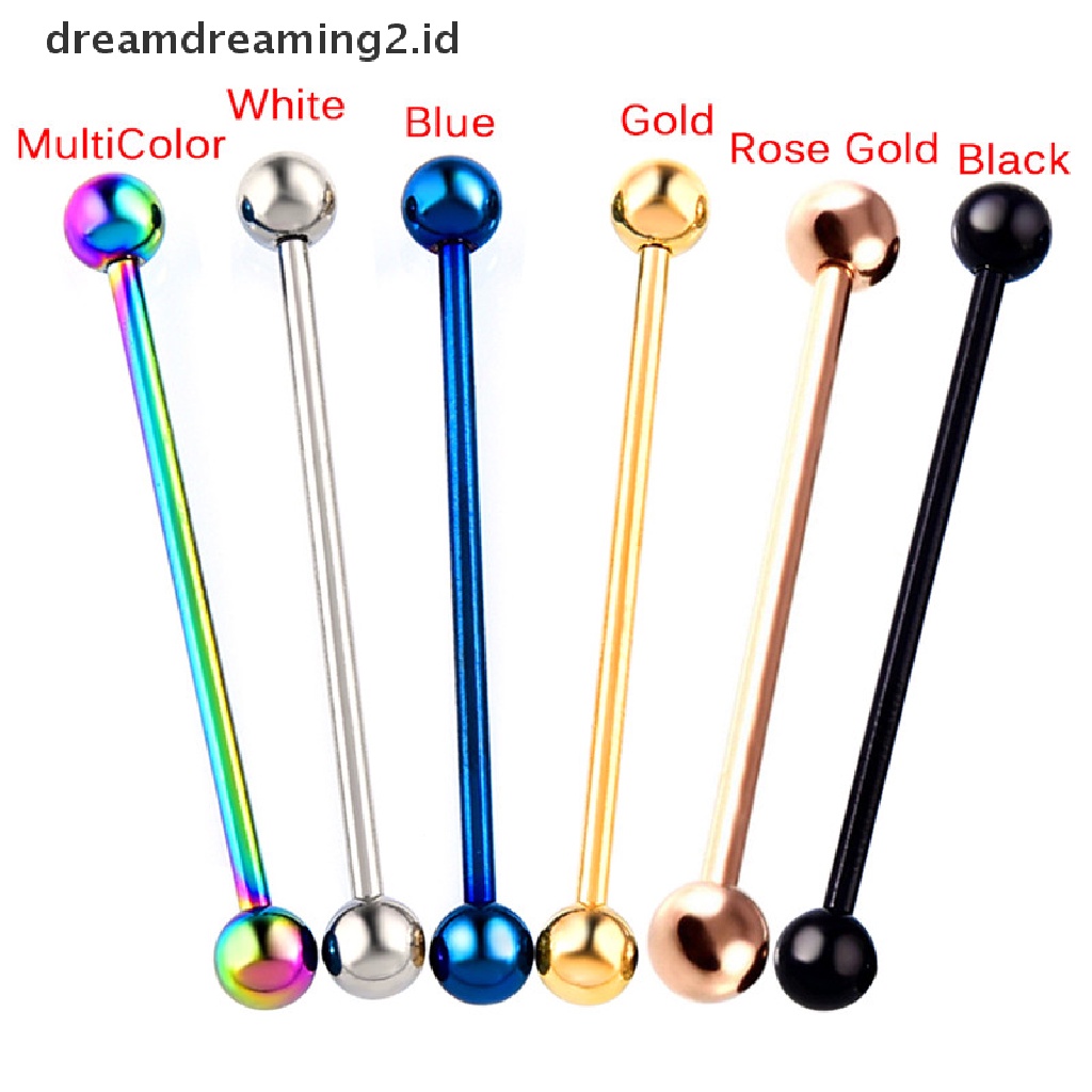 (hot) Surgical Steel Industrial Bar Scaffold Ear Barbell Ring Perhiasan Wanita Bedah Baja Industrial Bar Scaffold Ear Barbel Cincin Wanita Perhiasan2018 Bedah Baja Industrial