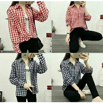 #R715 KEM FLANEL KEMEJA WANITA CASUAL MODIS POLOS SIMPLE DETAIL ELEGAN KEKINIAN LEMBUT DAN HALUS