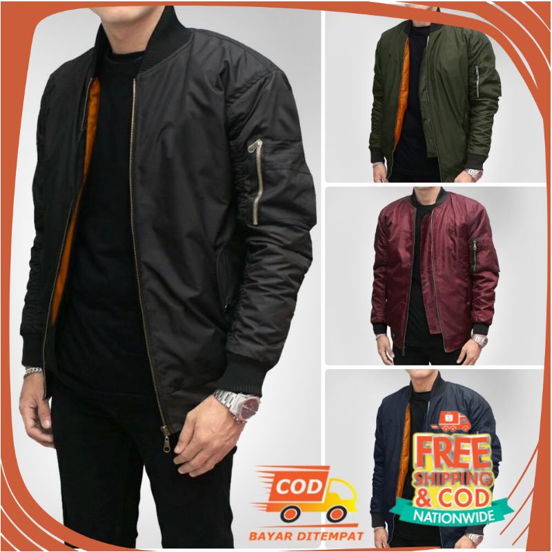 PROMO BIG SIZE JAKET BOMBER JUMBO/ Jaket Bomber Pria Parasut L - XXL Tebal Bahan SCOOT PARASUT / Jak