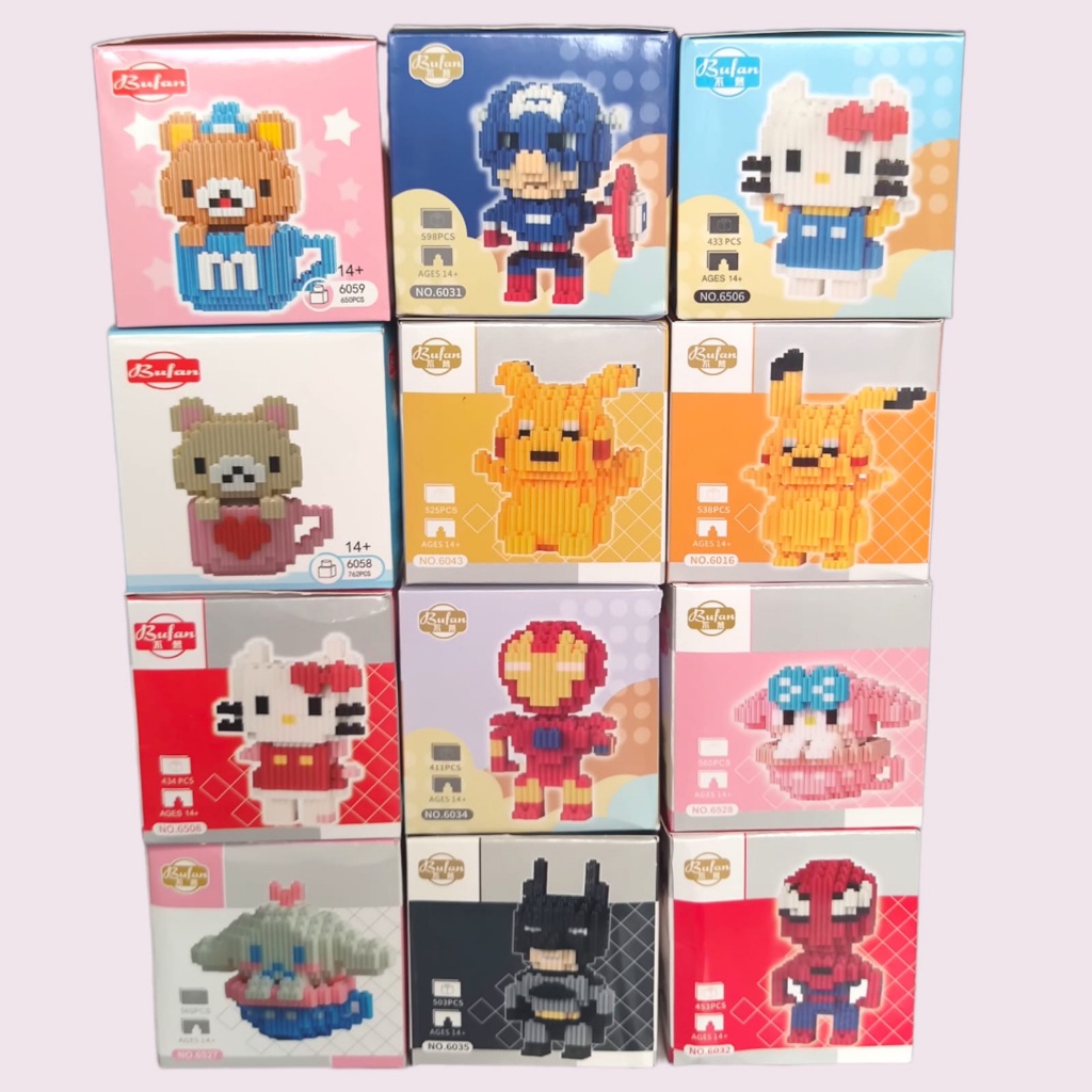 LEGO/ BRICKS NANO BLOCK IRON MAN PIKACHU - MAINAN EDUKASI