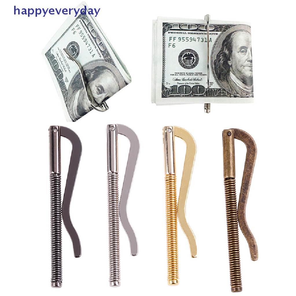 [happy] 1pc Metal bifold clip bar Dompet Ganti Suku Cadang spring clamp cash holder [ID]