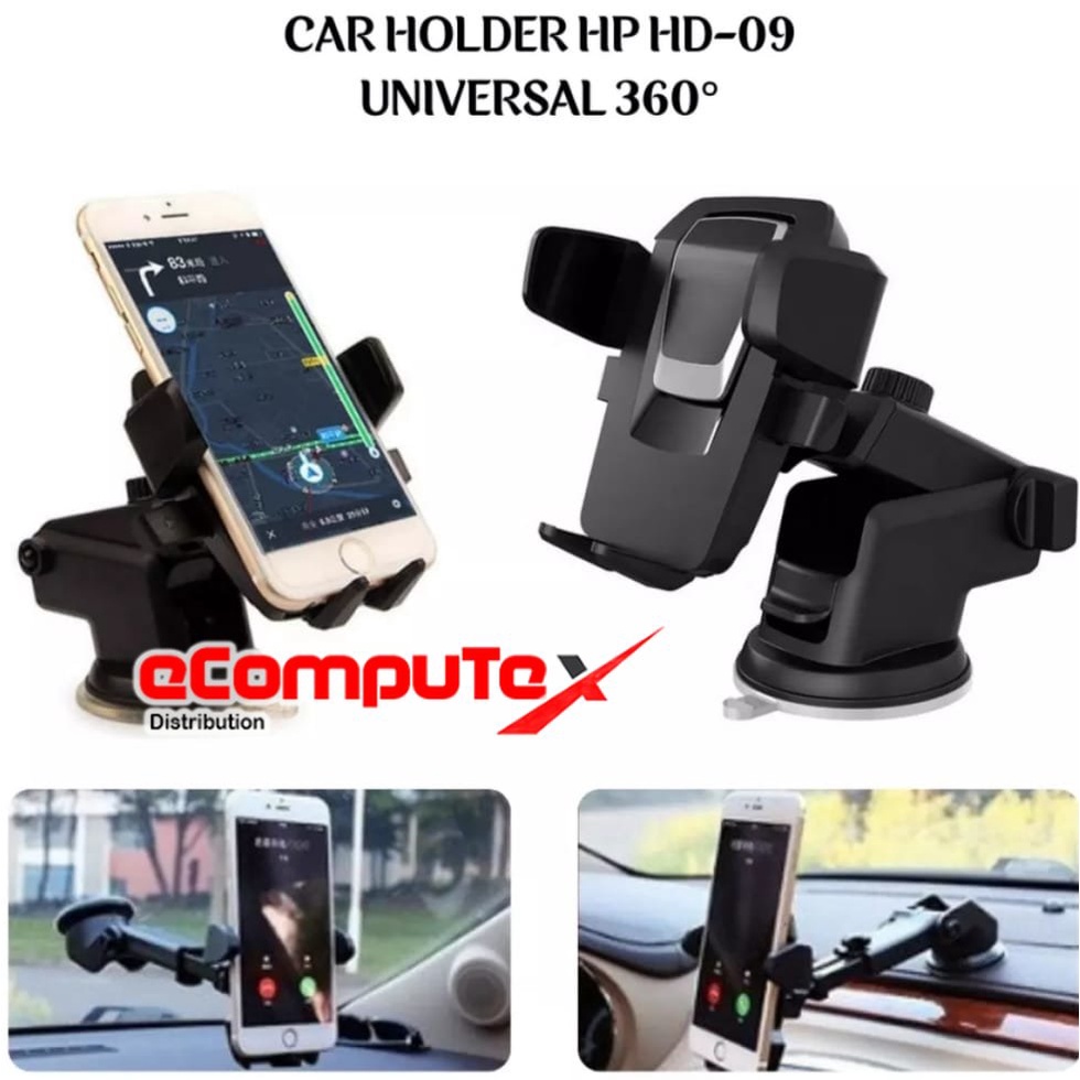 CAR HOLDER UNIVERSAL 360 DEGREE ROTATION ADJUSTABLE FOR HANDPHONE / DUDUKAN HANDPHONE UNIVERSAL 360 - ORIGINAL