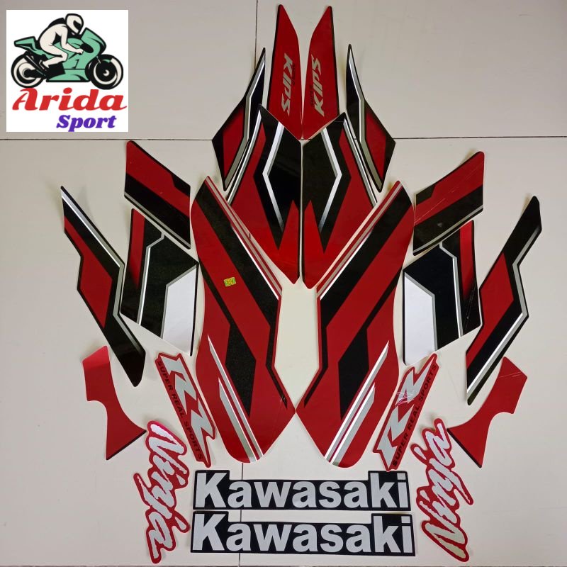 striping ninja stiker kawasaki ninja rr    2015 se merah lis body ninja
