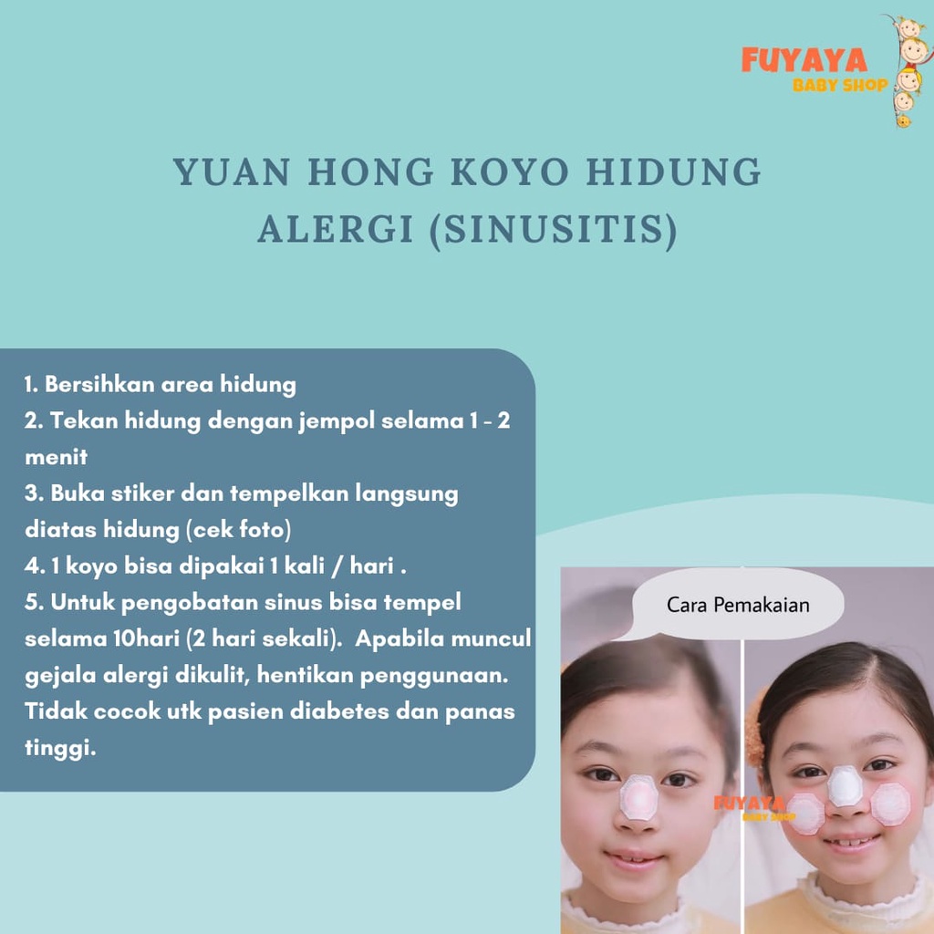 KOYO YUAN HONG HIDUNG ALERGI (Sinusitis) / Koyo Anak / Koyo Herbal / Alami / Obat Flu / Alergi / Hidung Tersumbat / sinus