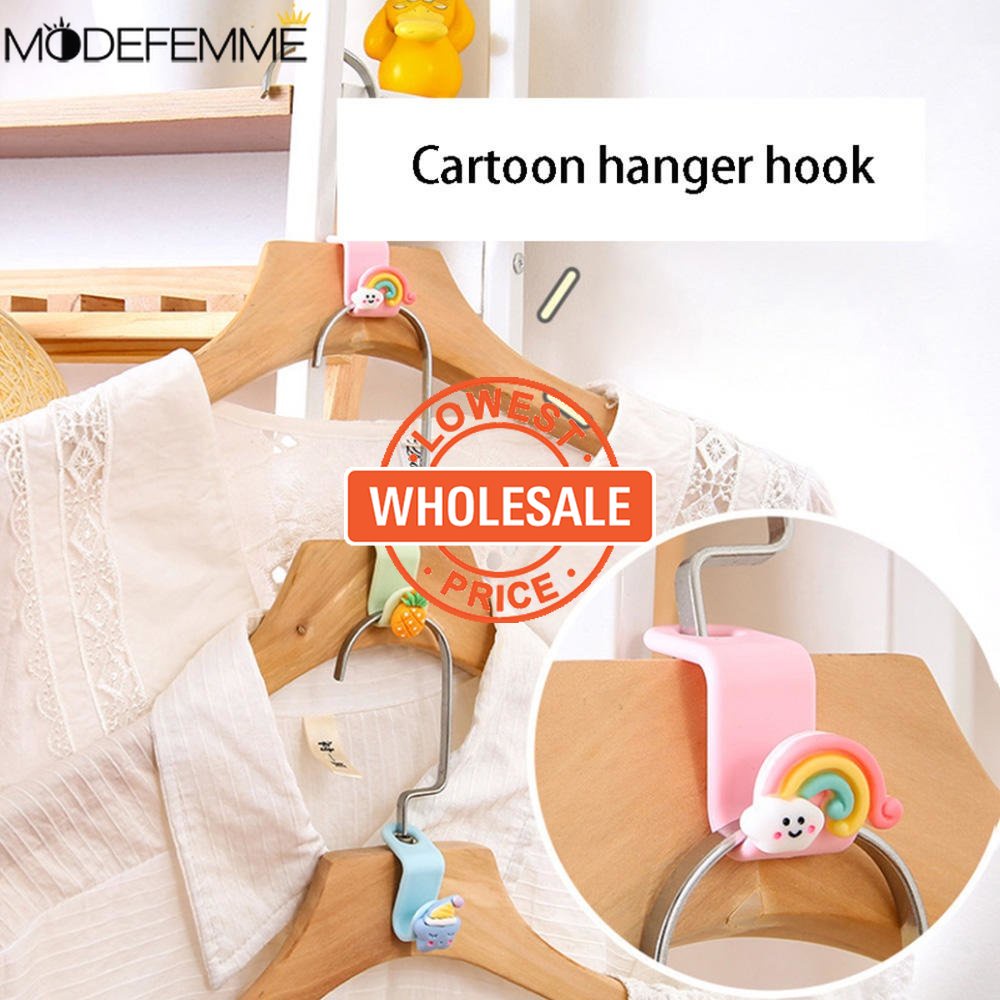 [Harga Grosir] [Unggulan] Bantalan Ditumpangkan Rak Pengering Kartun Gantungan Sambungan Hook Hanger Extender Hemat Ruang Lemari Pakaian Coat Organizer Mini Gantungan Baju Konektor