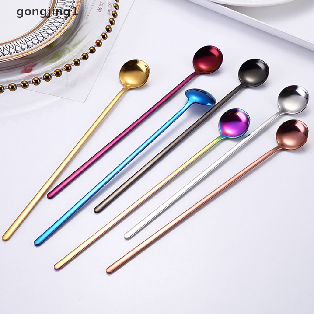 Ggg Alat Makan Stainless Steel Gagang Panjang Sendok Kopi Es Krim Sendok Bar Tools ID