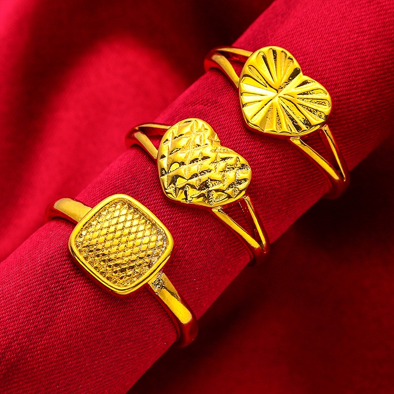 Goldkingdom Perhiasan Fashion 24K Bangkok Aksesoris Spot Wanita Cincin Adjustable Wanita Love Ring