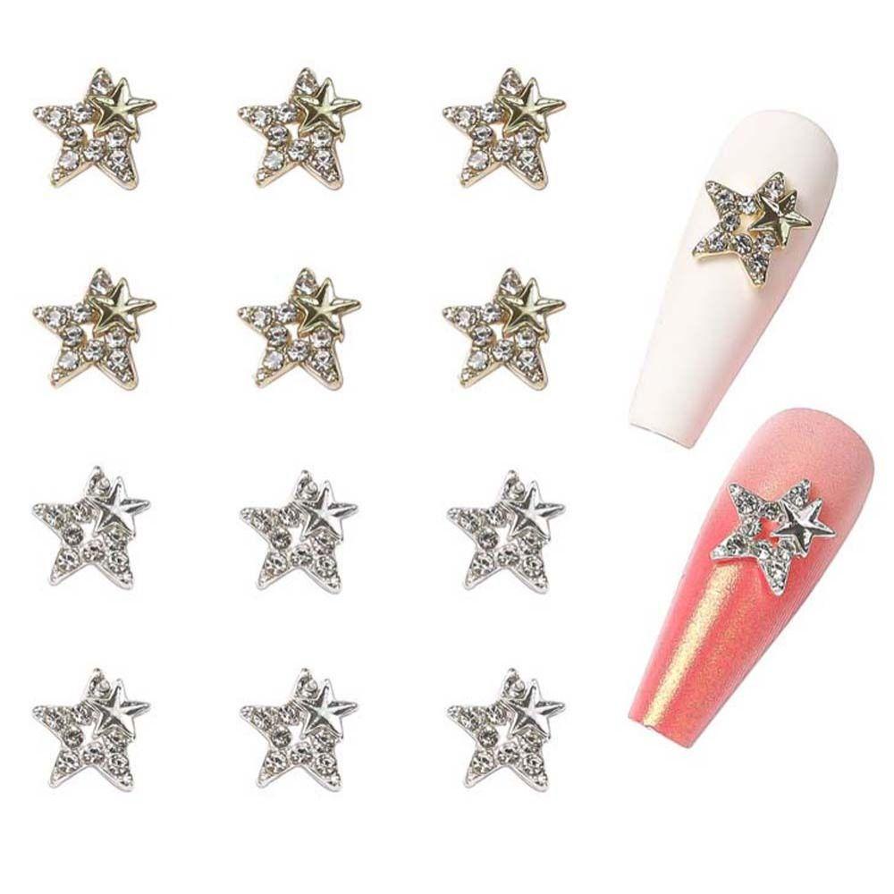 Needway   Bintang Dekorasi Kuku Fashion Manikur Aksesoris Jam Alloy 3D Nail Art Drills