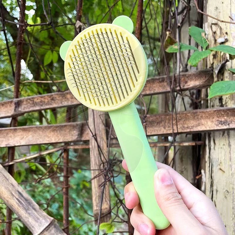 Sisir Bulu Kucing Tombol Sisir Kucing Otomatis Sisir Grooming Press Kucing sisir perawatan peliharaan Pet Hair Comb