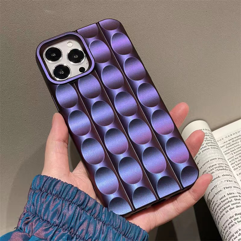 IPHONE Casing Ponsel Electroplating Gelombang Melengkung Unggulan Baru Iphone11 12 13 14 Pro Max Shockproof Case Cover