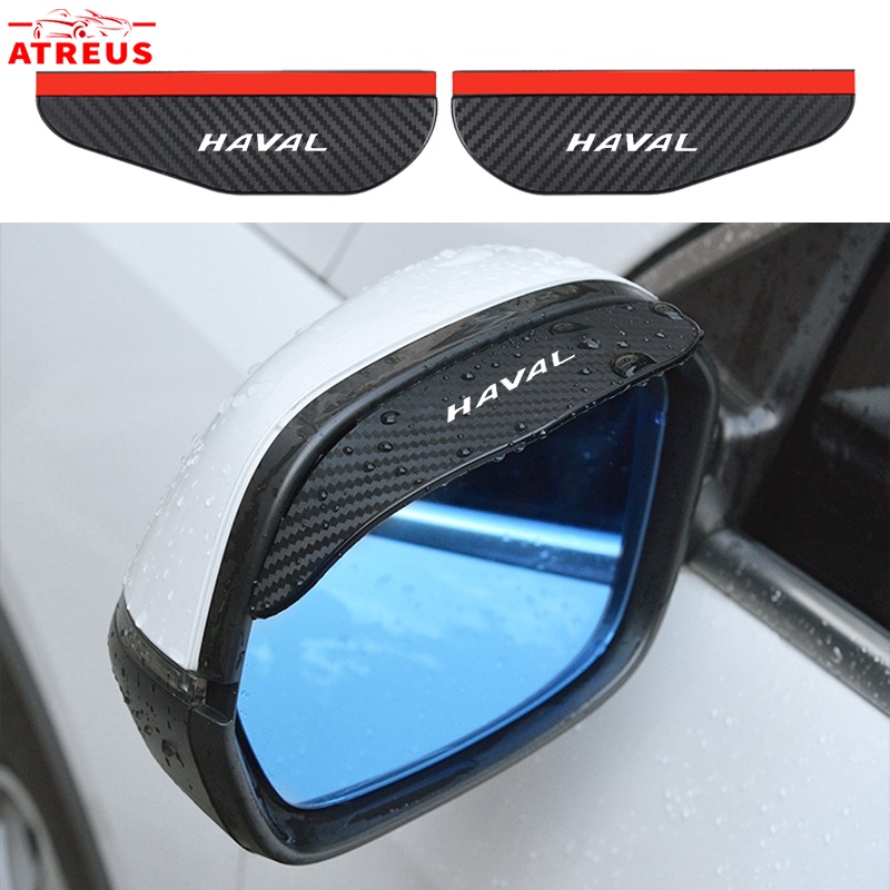 2pcs GWM Haval Serat Karbon Kaca Spion Mobil Hujan Alis Rainproof Cover Untuk H6 Jolion H2 H2s H1 2021 2022 H5 M4 H9