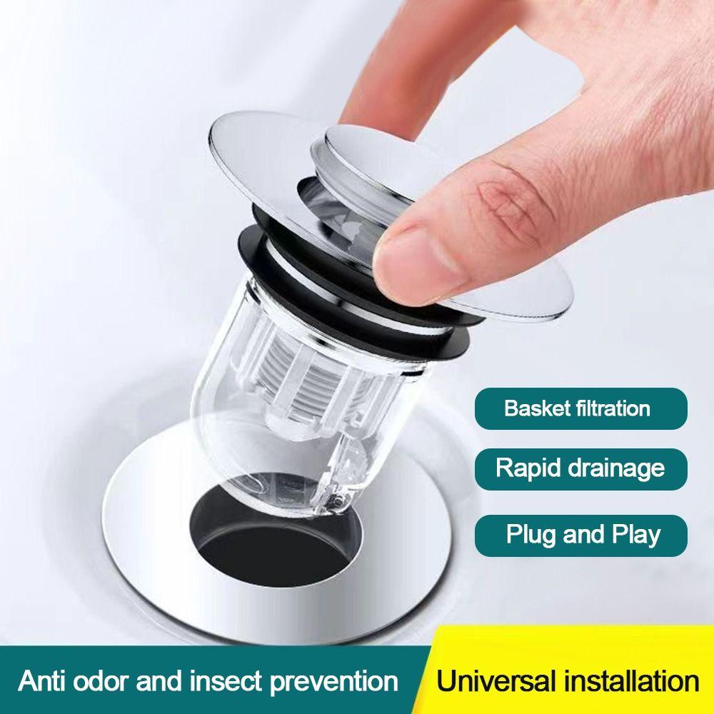 POPULAR Populer 2pcs Pop Up Drain Filter Aksesoris Hardware Wastafel Barth Tub Penggantian Clack Plug Baut Penangkap Rambut Wastafel Bounce Core