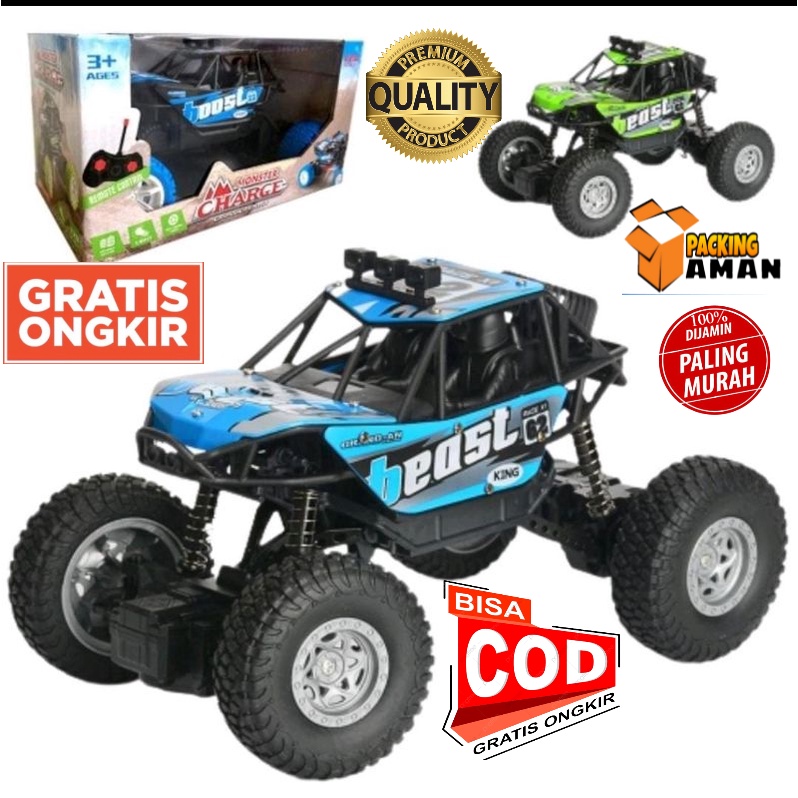 Mobil Remote Control Offroad Rc Car Jeep Rock Crawler Boost Monster Cross Country skala 1:20  mainan anak laki laki