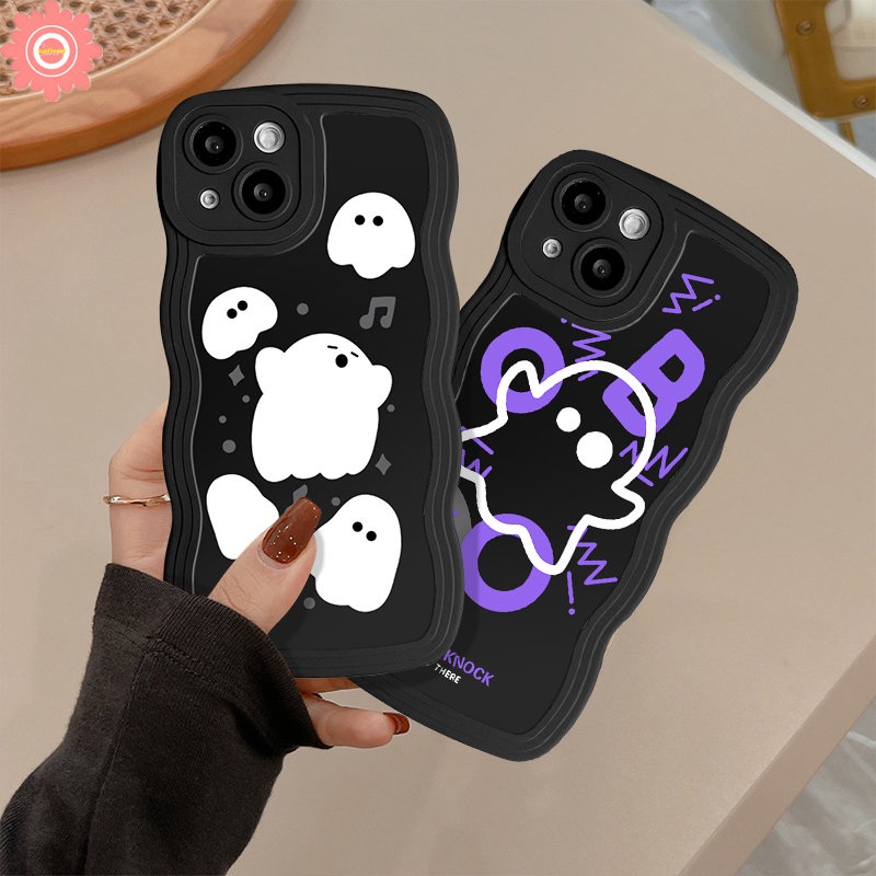 Cute Ghost Little Monster Case Infinix Hot 10 9 10s 20 11s 12i 20s 10Lite 8 12Pro Hot 10 9 11 12 Play Smart  4 5 6 Plus Note 10Pro 12 G96 12Pro Soft Wavy Edge Case