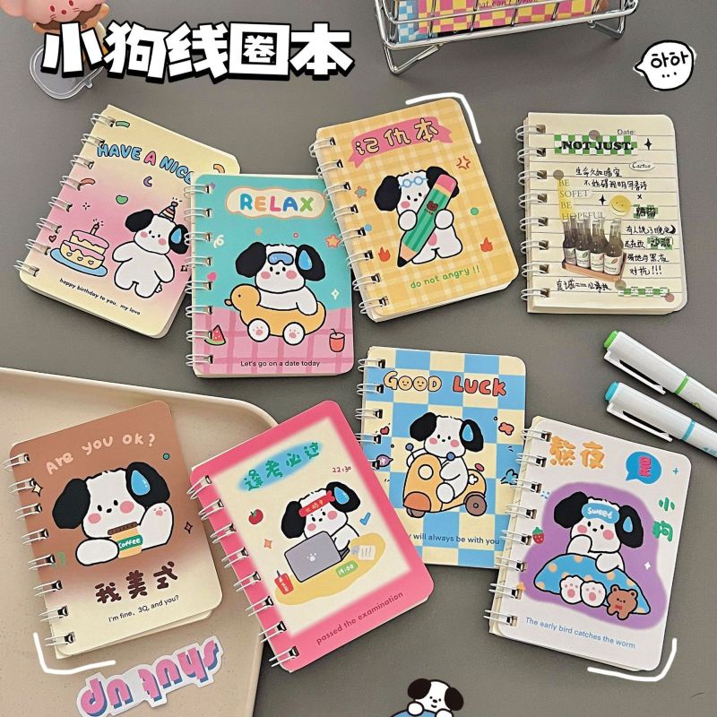 50lembar Buku Koil Kartun Lucu Untuk Penghargaan Siswa Portable Pocket Mini Flip Notebook