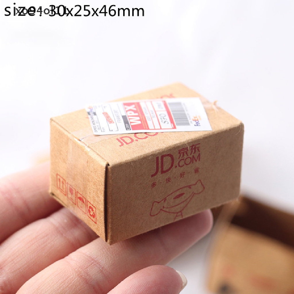Xo 1Set Karton Mini Karton Express 1: 12rumah Boneka Miniatur Express Box Dekor Mainan OL