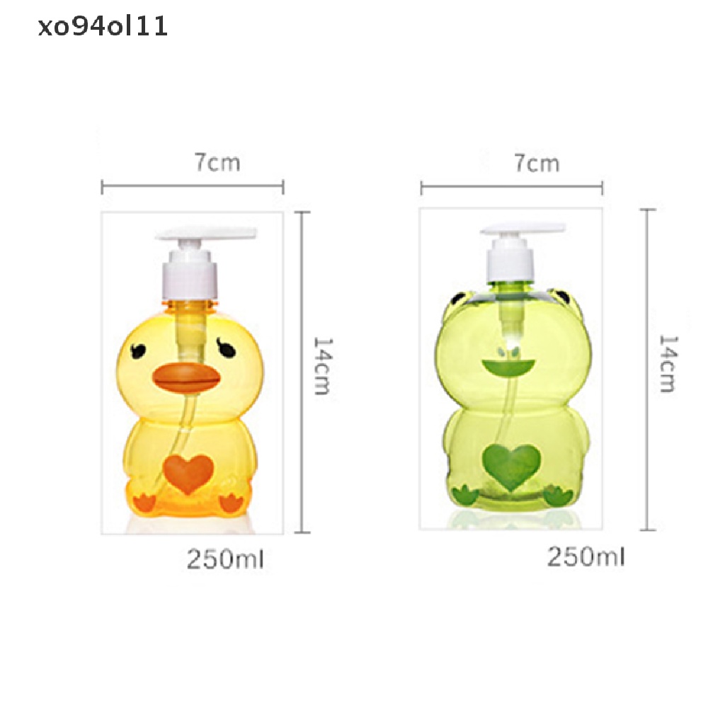 Xo 250ml Dispenser Sabun Portable Hewan Lucu Kodok/DuckSplit Botol Pump Kosong OL