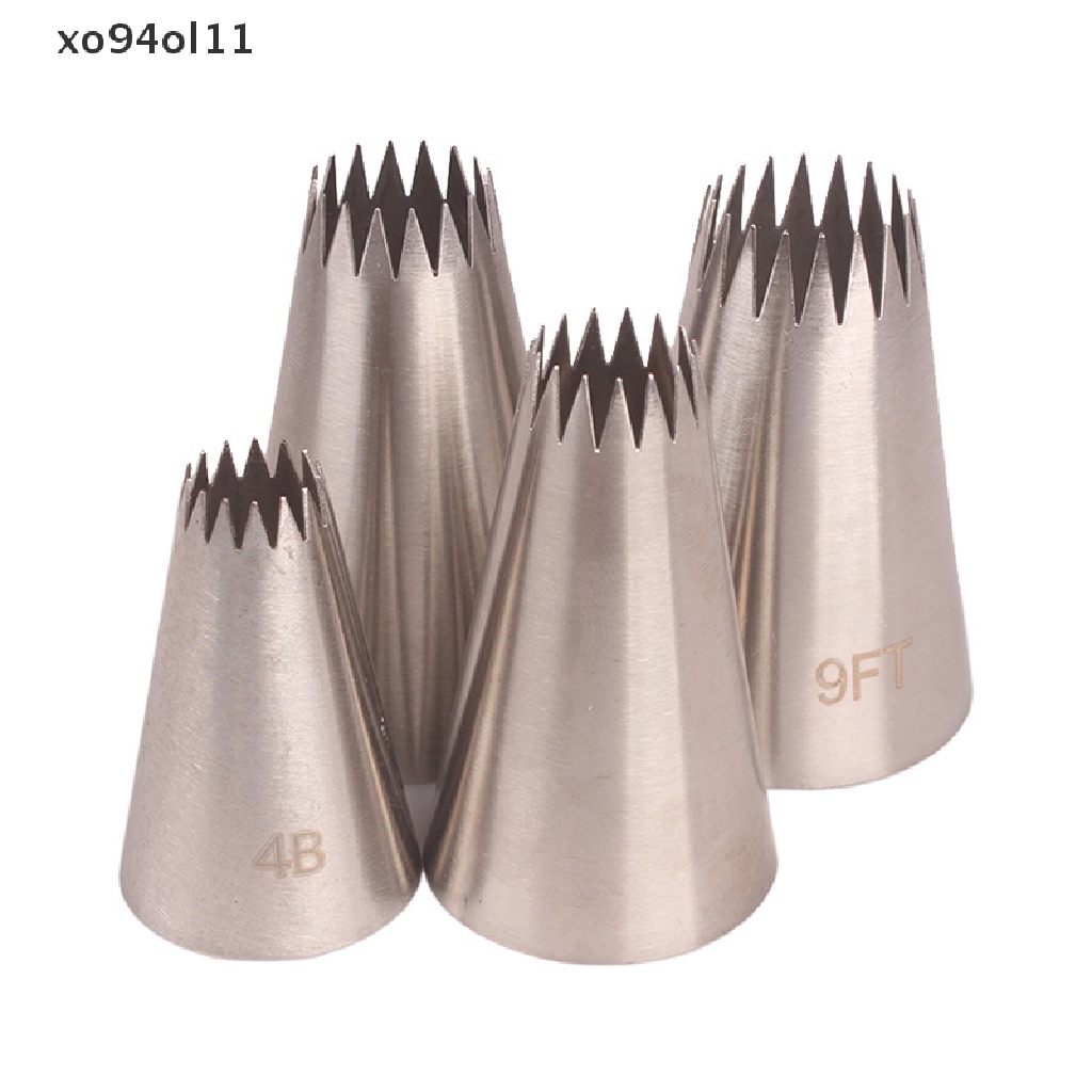 Xo 4PCs Besar Icing Piping Nozzle Kue Baking Cookie Cupcake Piping Nozzle Dekorasi OL