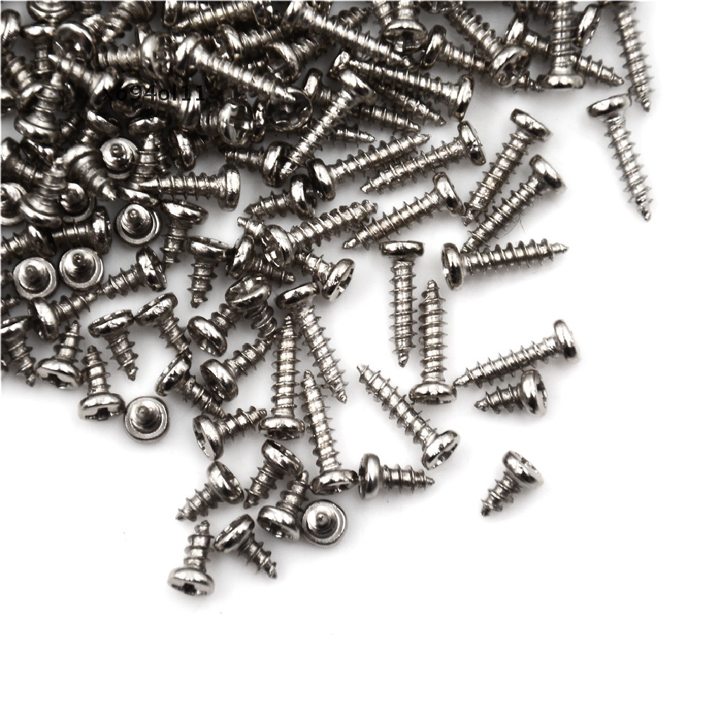 Xo 100pcs M2 Sekrup Ulir Diameter Kepala Bulat Cross Sekrup Self Tapping Screw OL