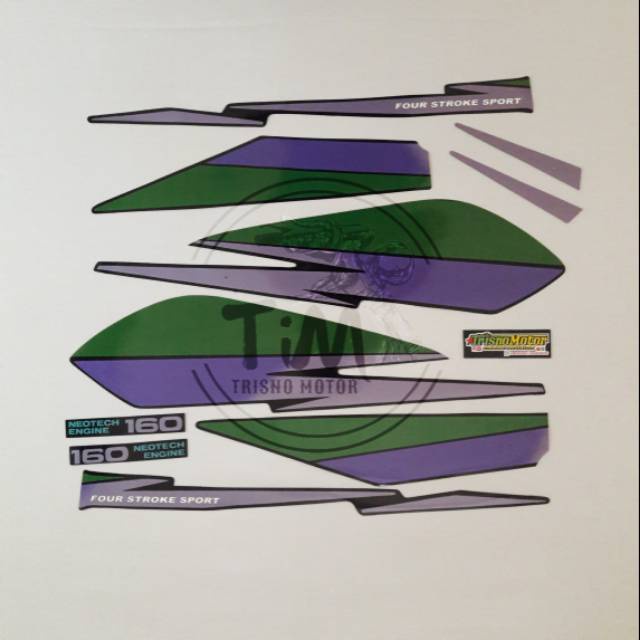 striping sticker stiker lis list polet body Honda GL MAX glm gl max 95 Th.1995 warna Hijau list pole