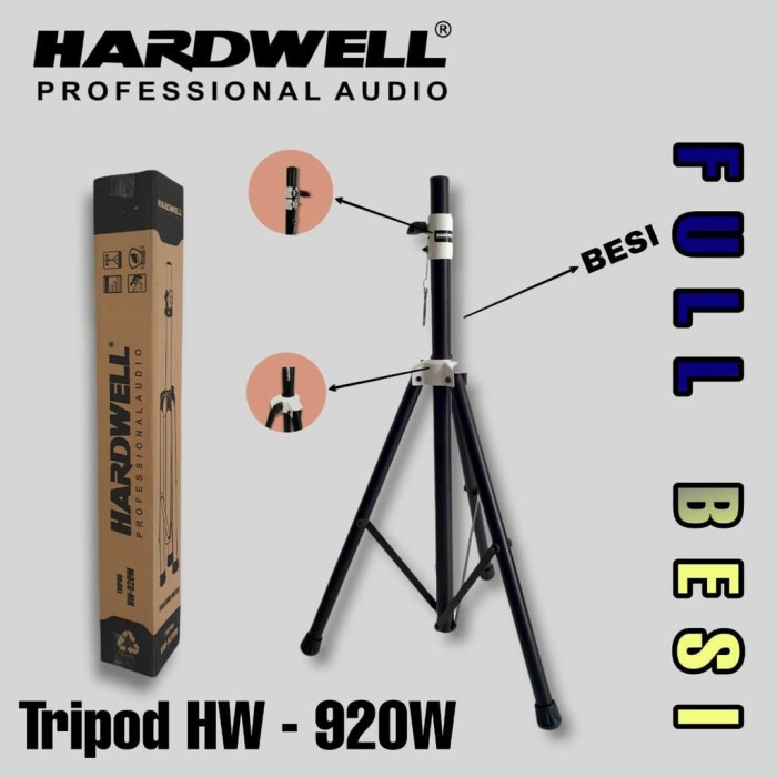 Stand speaker Hardwell Hw920 Tripot speaker bahan full besi