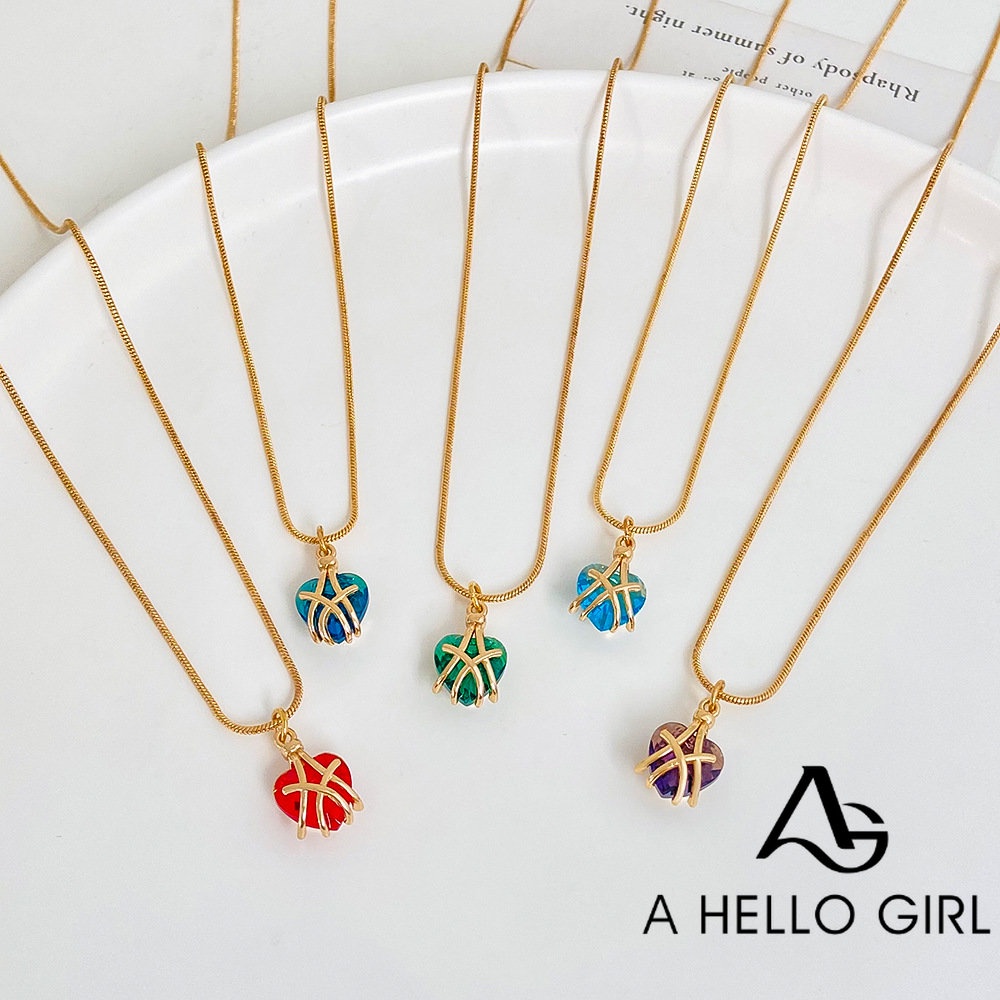 Kalung Rantai Liontin Hati / Kastil / Barbie Aksen Berlian Imitasi Untuk Perhiasan Wanita