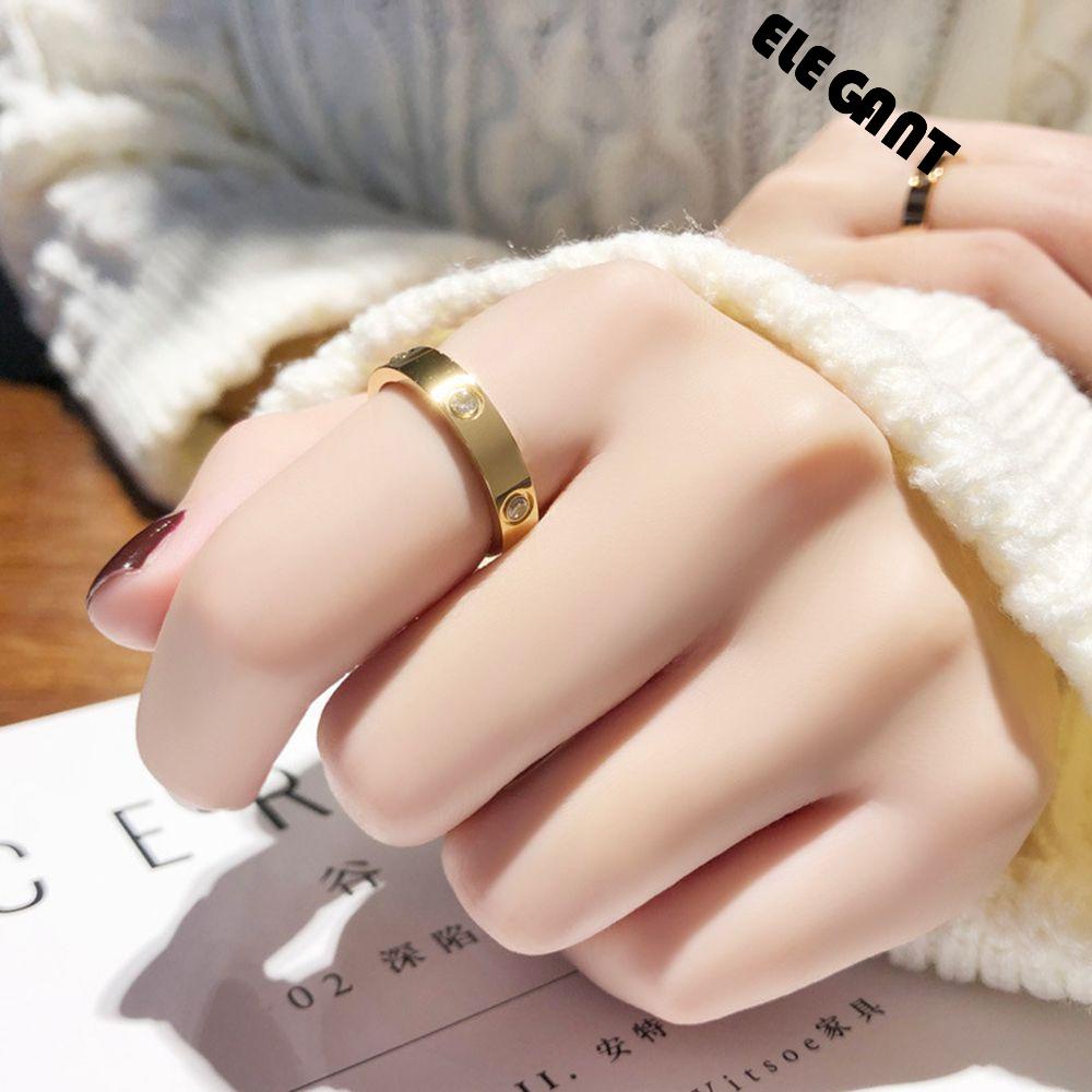 [Elegan] Cincin Jari Berlian Punk Retro Lingkaran Hadiah Ulang Tahun Pesta Perempuan Gaya Korea Ring