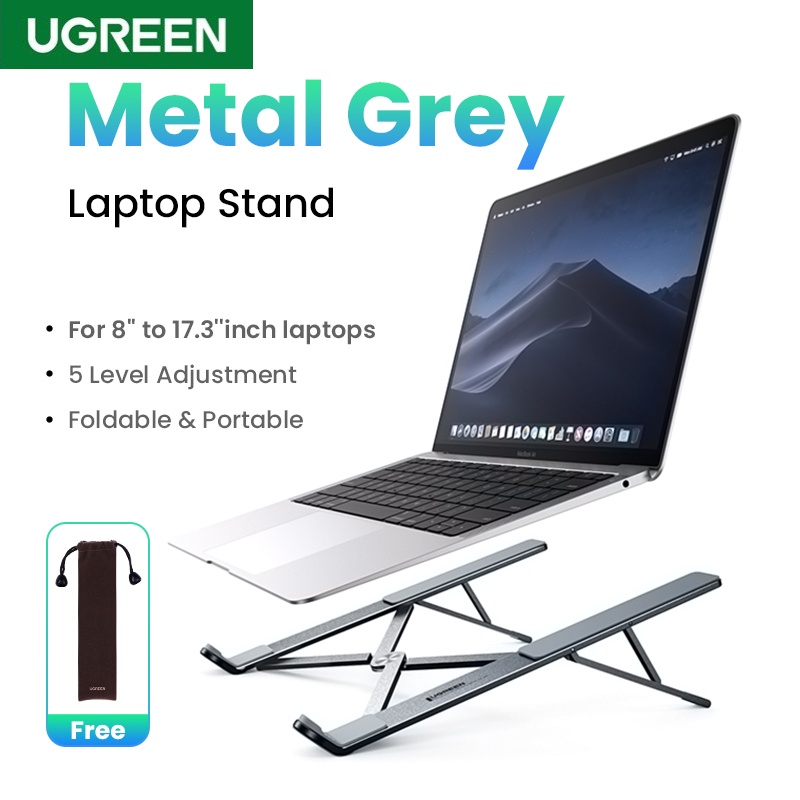 Ugreen Laptop Stand Portable Aluminium Alloy Penyangga Pengangkat Laptop Dapat Dilipat Untuk Macbook Laptop Stand Holder