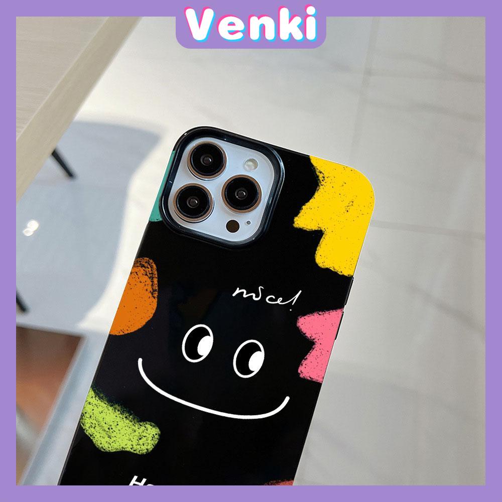 Case for iPhone 11 Soft TPU Glossy Black Candy Case Color Pigment Big Smiley Camera Protection Shockproof For iPhone 14 13 12 11 Pro Max 7 8 Plus X XR