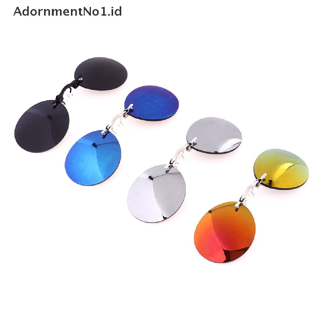 [AdornmentNo1] Kacamata Hitam Mini Tanpa Bingkai Clip On Hidung Lensa Kacamata Bulat Pria Eyeglasses [ID]