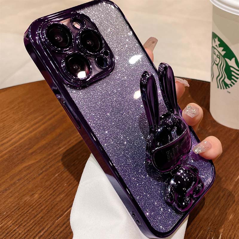 Casing iPhone 14 Pro Max Lensa Proteksi Kamera Mewah i Dengan stand case Iphone13 12 Pro Max14 plus promax Premium Kedip TPU Bening shockproof soft case