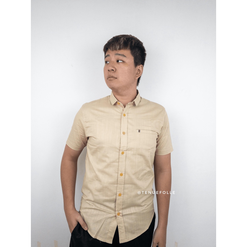 Baju Koko Pria Polos Besar 100% Katun - Slim Fit Lengan Pendek Casual Cotton Plain