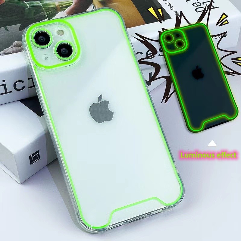 IPHONE Lampu Malam Luminous Silicone Phone Case Kompatibel Untuk Iphone14 13 12 11 Pro Max XR X XS 14 Plus Shockproof Case Cover