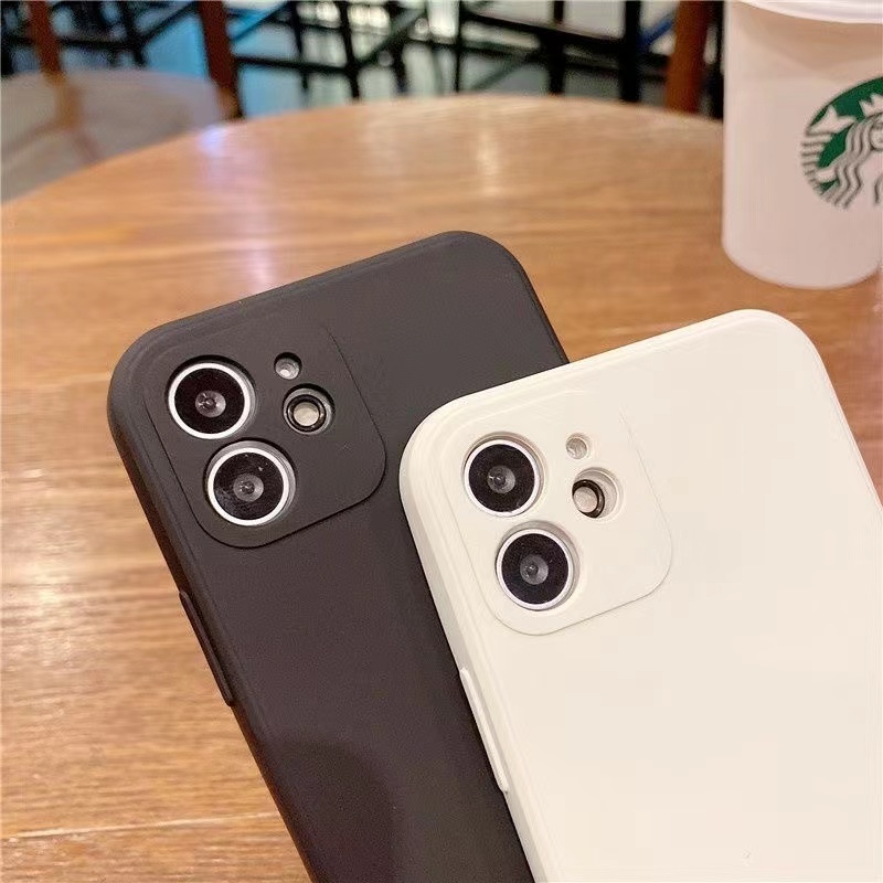IPHONE Street Fashion Casing Ponsel Silikon Motif Nike Hitam Dan Putih Kecil Cocok Untuk Iphone11 12 13 14 Pro Max X Xs Max Xr 7 8 Plus Case Cover