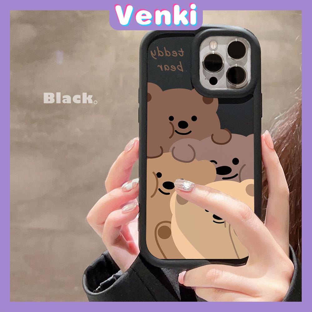 Case iPhone 11 Pro Max TPU Soft Case Frosted Bubble Case Black White Cute Cartoon Bears Camera Protection Shockproof For iPhone 14 13 12 11 Plus Pro Max 7 Plus X XR