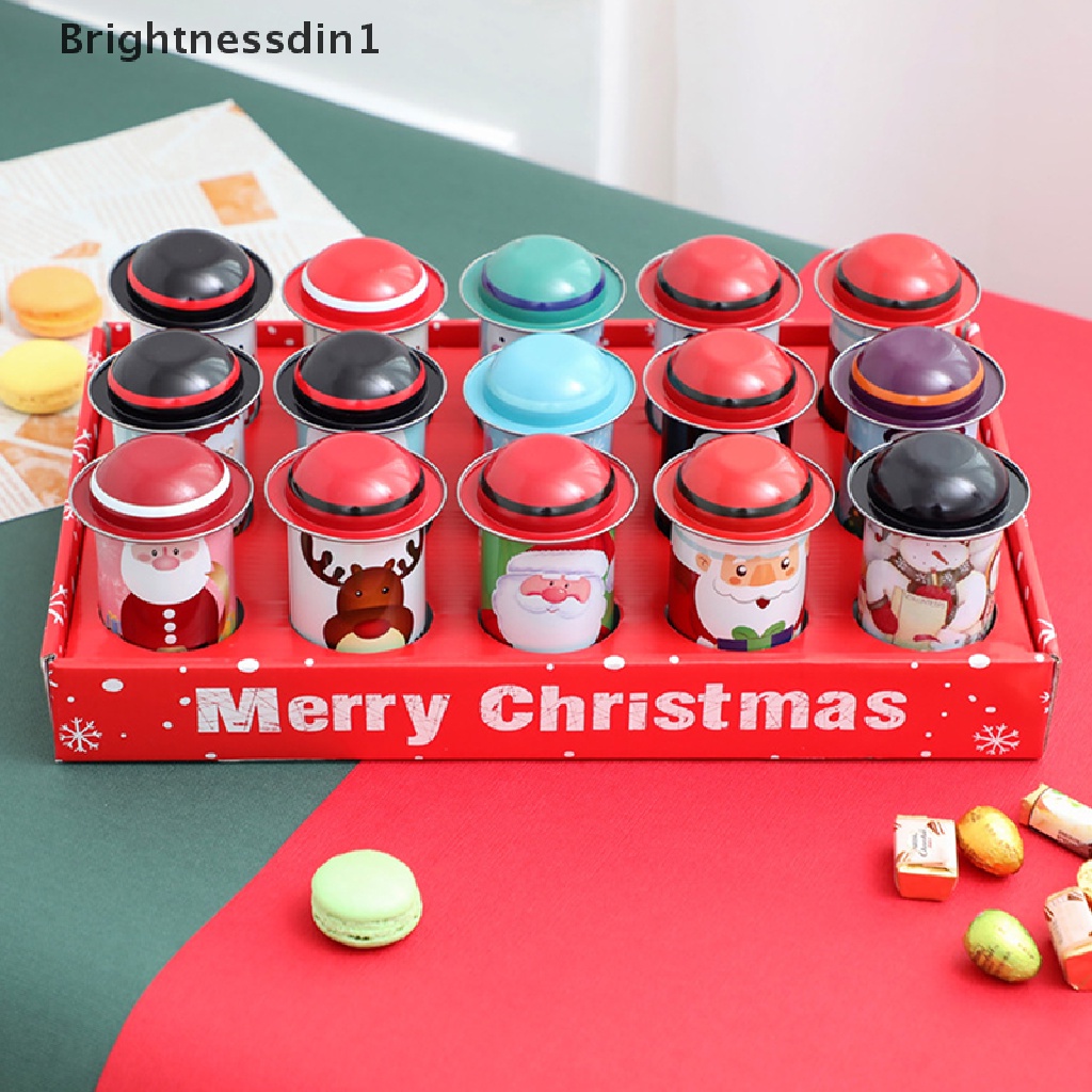 [Brightnessdin1] 1pc Natal Permen Tinplate Box Penyimpanan Dapat Pesta Permen Kaleng Anak Hadiah Butik