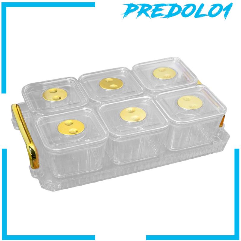 [Predolo1] Nampan Buah Kering Sekat Dengan Rak Appetizer Serving Tray Agar Bening