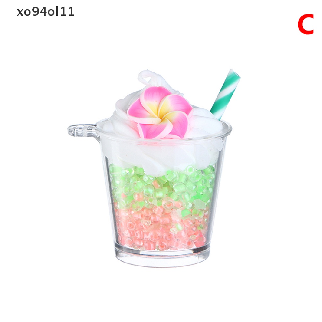 Xo 1Pc Mini Luminous Duawarna Cream Peach Blossom Cup Ice Cream Cup Mikro Landscape Ornamen Rumah Boneka Miniatur Dekorasi OL