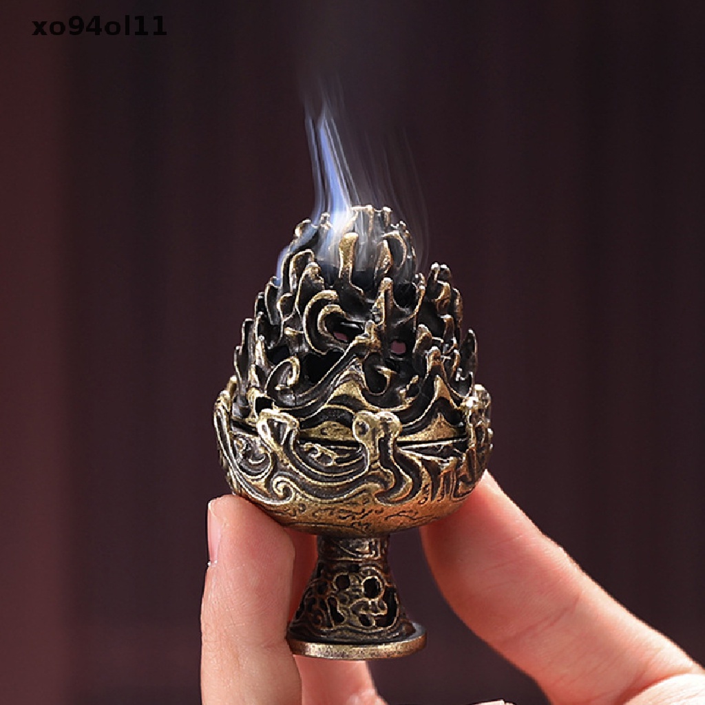 Xo Retro Alloy Censer Burner Mini Ornamen Chinese Kuno Censer Tea Desk Decor OL