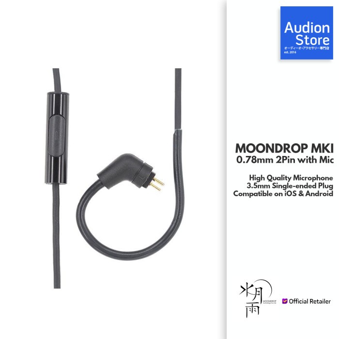 Best Seller MOONDROP MKI OFC Copper Plated Cable/Kabel Mic 0.78mm 2pin 3.5mm