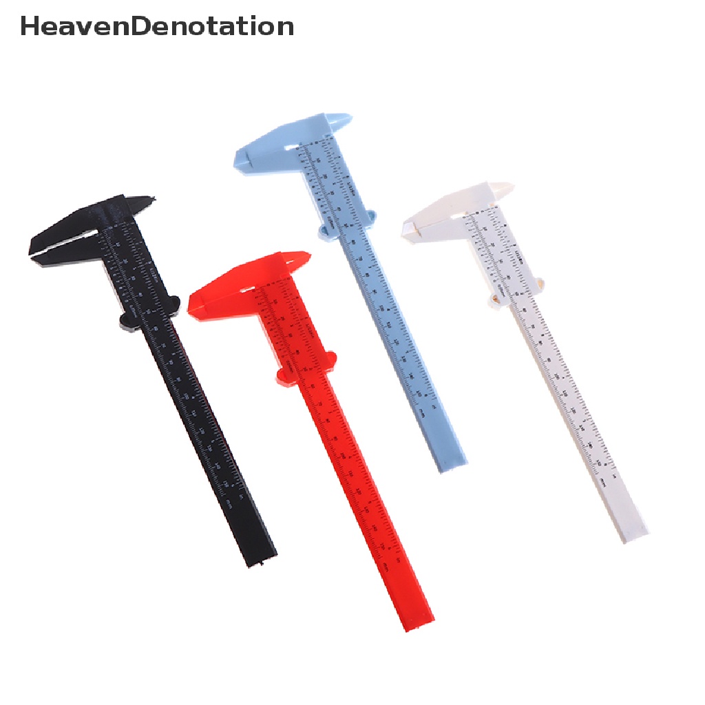 [HeavenDenotation] 0-150mm Skala Penggaris Ganda Plastik Vernier caliper Ukur Siswa Alat Penggaris HDV