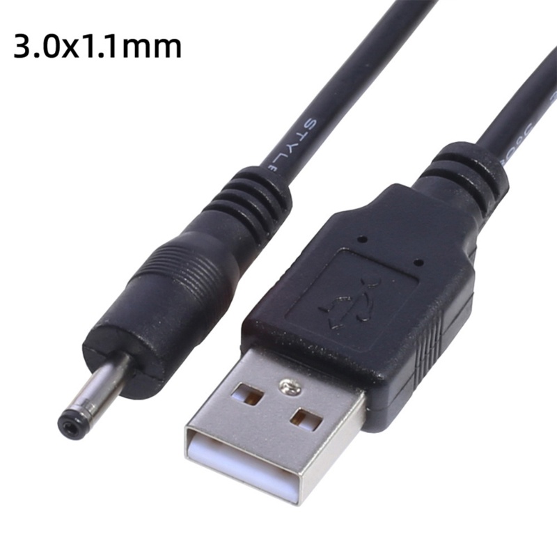 Cre USB Male to 3.0x1.1mm 2.5x0.7mm 4.0x1.7mm 5.5x2.5mm DC Barrel Jack Kabel Daya Colokan AC Transfer Konektor Charger