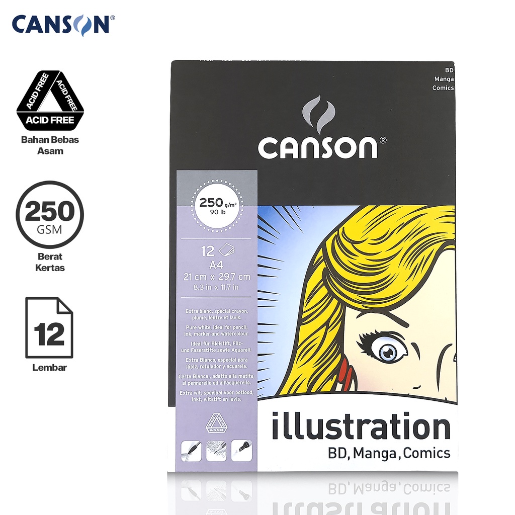 

CANSON Illustration Kertas Sketsa Gambar A4 12 Lembar