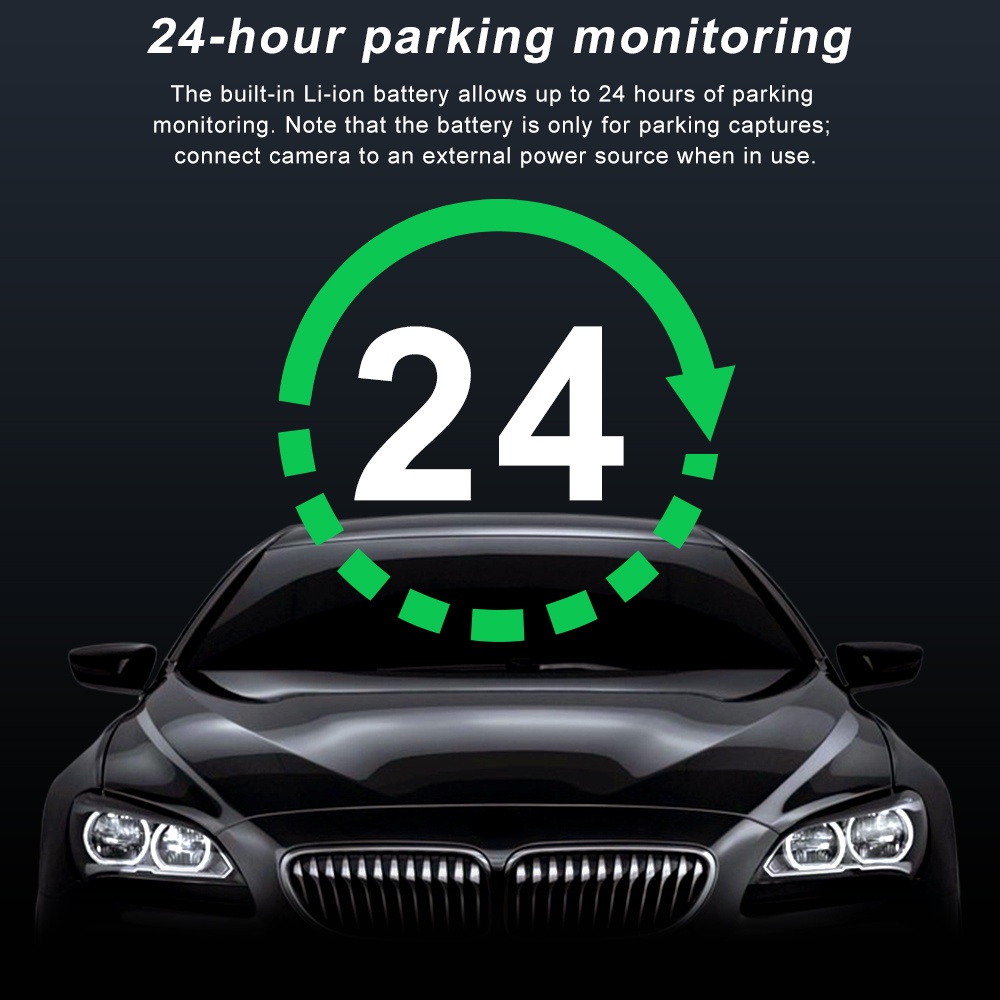 Dash Cam Mobil 3 Inch IPS Screen 1440P Dual Lens Front Inside Rear Rearview 24-hour Parking Monitoring Loop Recording